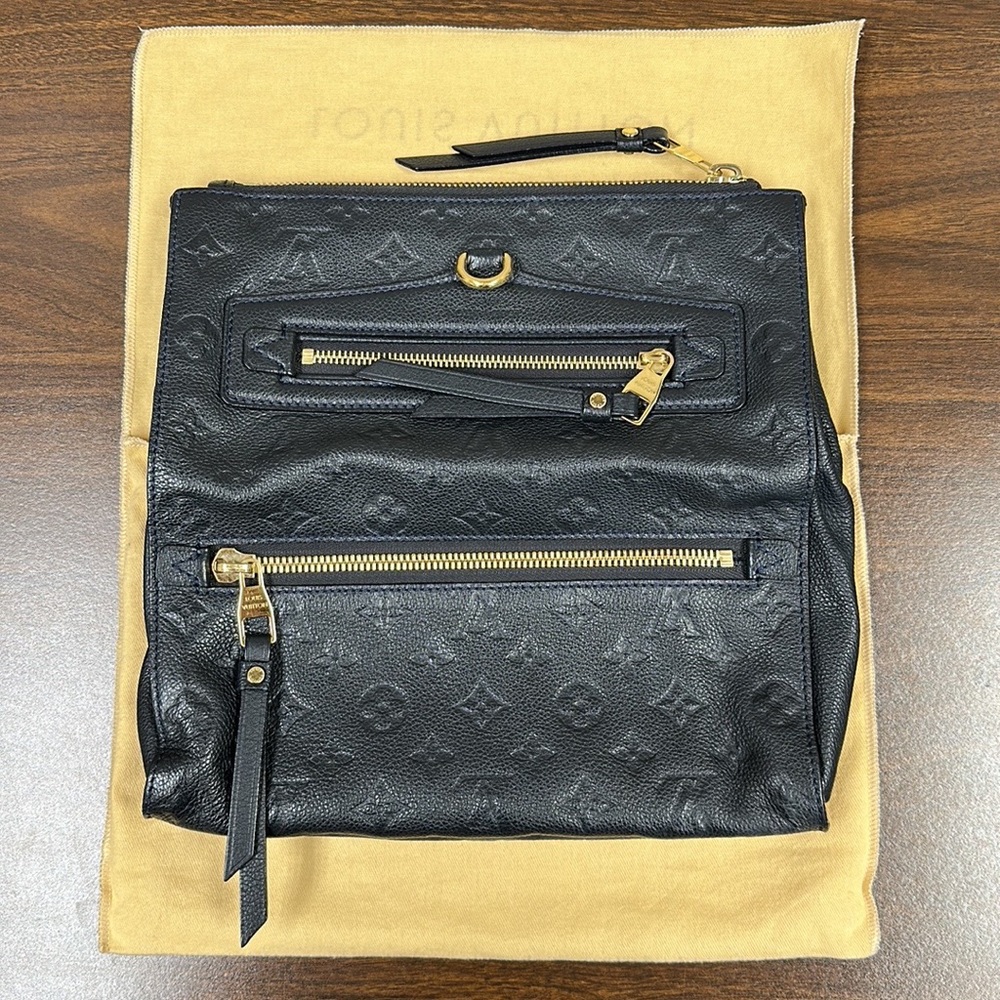 Louis Vuitton Bleu Infini Monogram Empreinte Leather Petillante Clutch - Picture 6 of 15